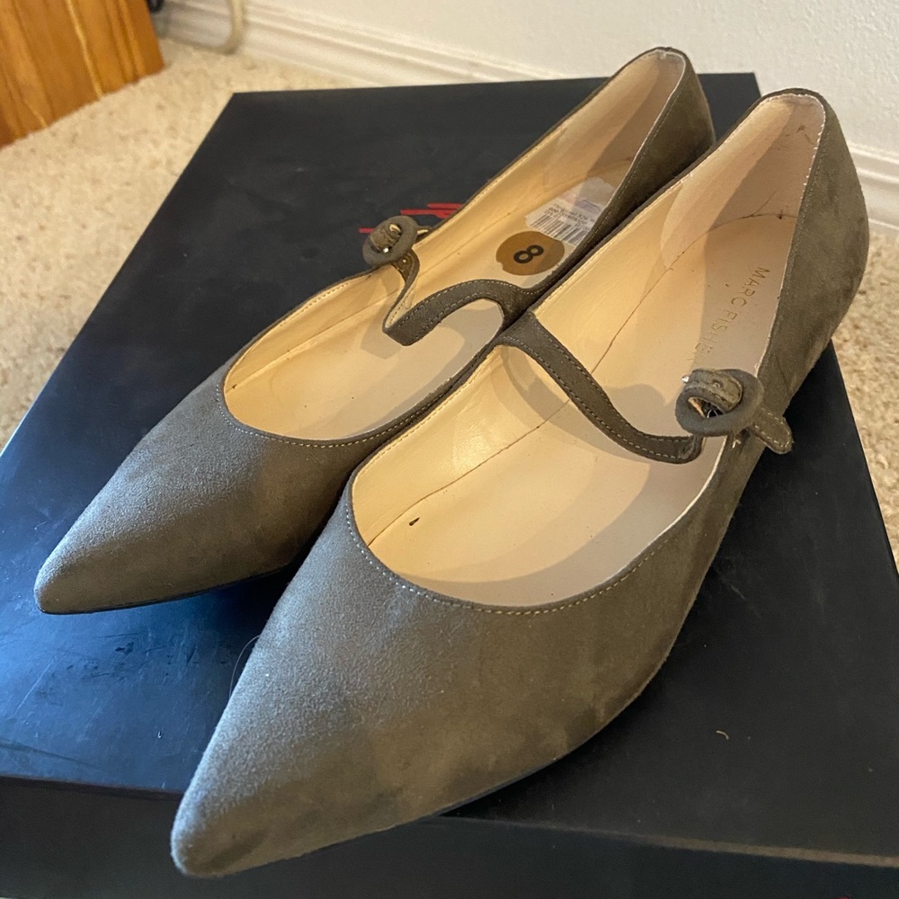 Olive Mary Jane flats